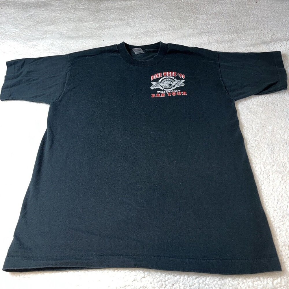 Vintage 90’s 96 Daytona Beach Bar Bike Week Harley Davidson Single Stitch Large
